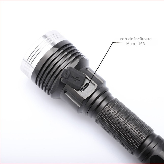 Yupard lanternă LED Luminus SST-20 10W pentru camping, rază lungă, putere mare, impermeabilă L2, rotație de 360°, aliaj de aluminiu