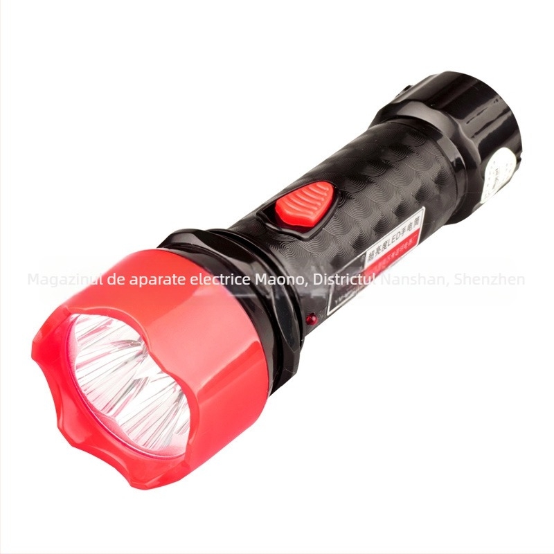 Lanternă LED cu rază lungă, baterie de 3000mAh, reîncărcabilă, putere mare pentru camping în aer liber și iluminare de urgență