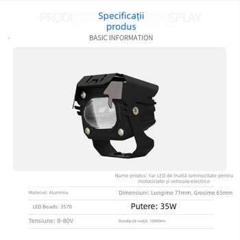 Far LED cu laser pentru motociclete și vehicule electrice, far frontal de înaltă luminozitate, iluminare de drum integrată, modificare consolidată