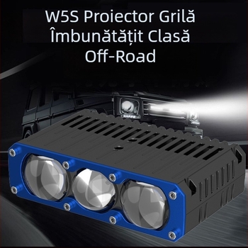 Proiector laser W5S cu focalizare triplă, culoare duală, ultraluminos, pentru autoturisme și motociclete