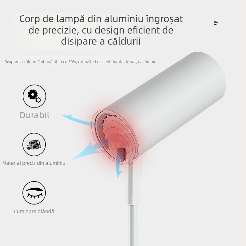 Spot LED pe șină pentru haine, montat pe plafon, cu braț extensibil