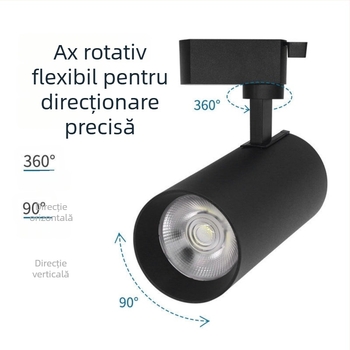 Spot LED pe șină pentru magazin de îmbrăcăminte, COB, reglabil în intensitate, antiorbire