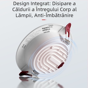 LED încastrat ultra-subțire, decupaj 75 mm, dimensiune 6 inch, iluminare plafon living, iluminare comercială