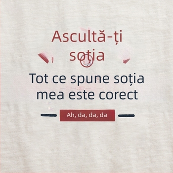Top fără mâneci de vară, bumbac vintage, text creativ amuzant: Tot ce spune soția mea are dreptate