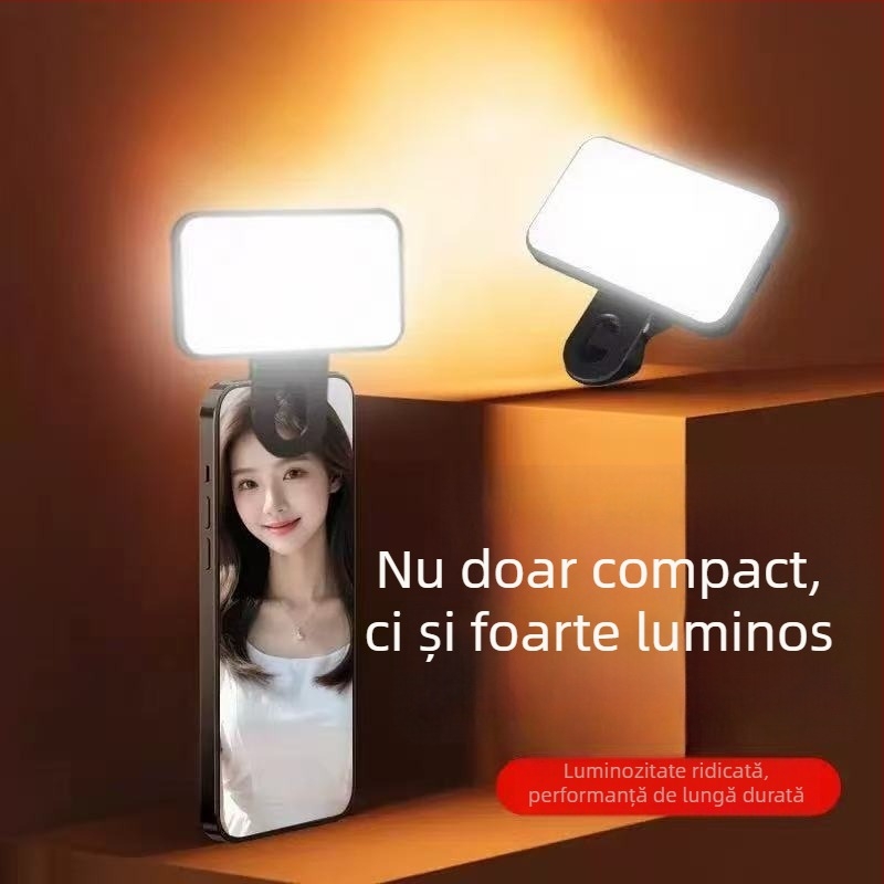 Lampă LED multifuncțională pentru întâlniri pe computer, iluminare pentru selfie pe telefon și videoconferințe pe tabletă