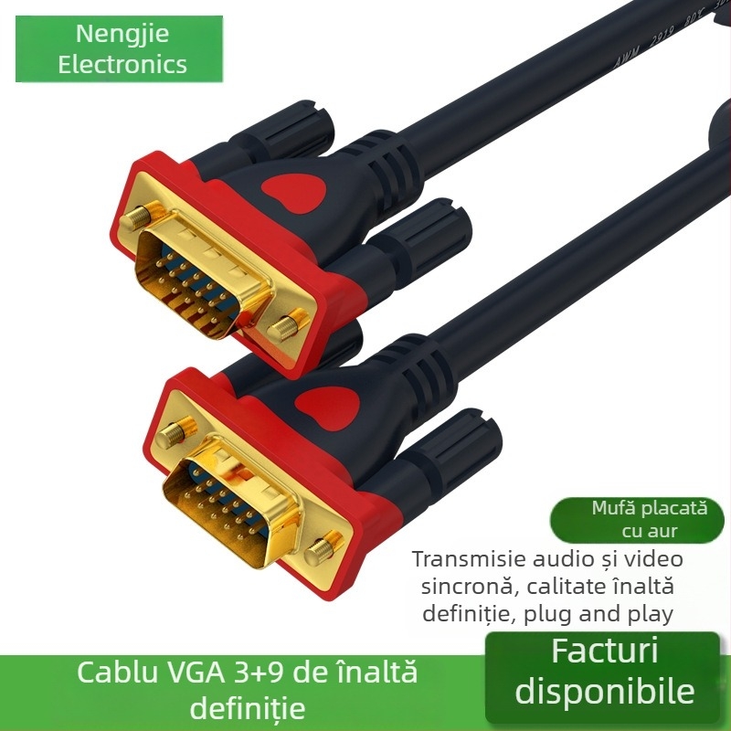 Cablu VGA 3+9 pentru TV/monitor PC, cablu de date HD, 1,5 m