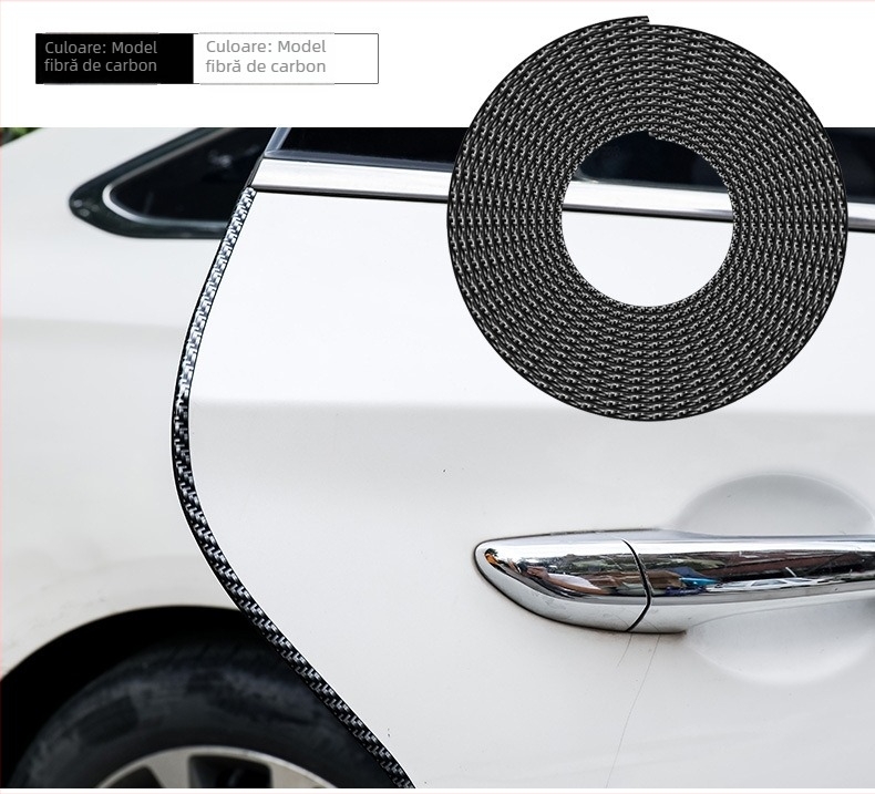 Protecție margine ușă auto, bandă de protecție pentru bară de șocuri, bandă decorativă PVC alb autoadezivă