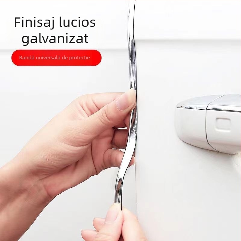 Protecție margine ușă auto, bandă de protecție pentru bară de șocuri, bandă decorativă PVC alb autoadezivă