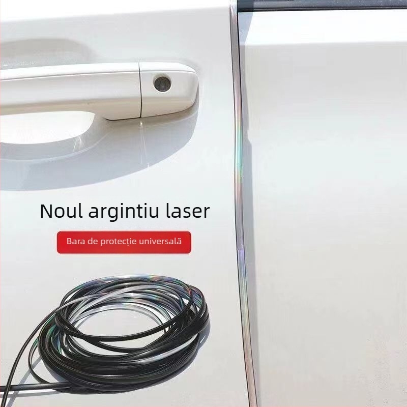 Protecție margine ușă auto, bandă de protecție pentru bară de șocuri, bandă decorativă PVC alb autoadezivă