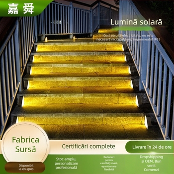 Lampi solare pentru trepte, cu senzor de mișcare, faruri impermeabile pentru exterior, iluminare curte