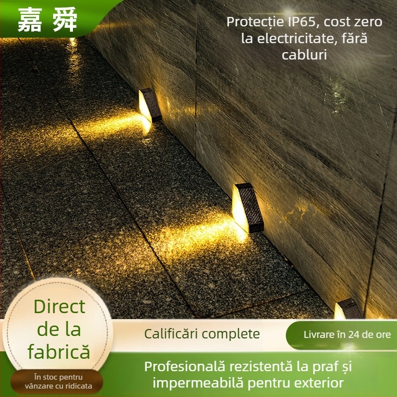 Lampi solare pentru trepte, cu senzor de mișcare, faruri impermeabile pentru exterior, iluminare curte