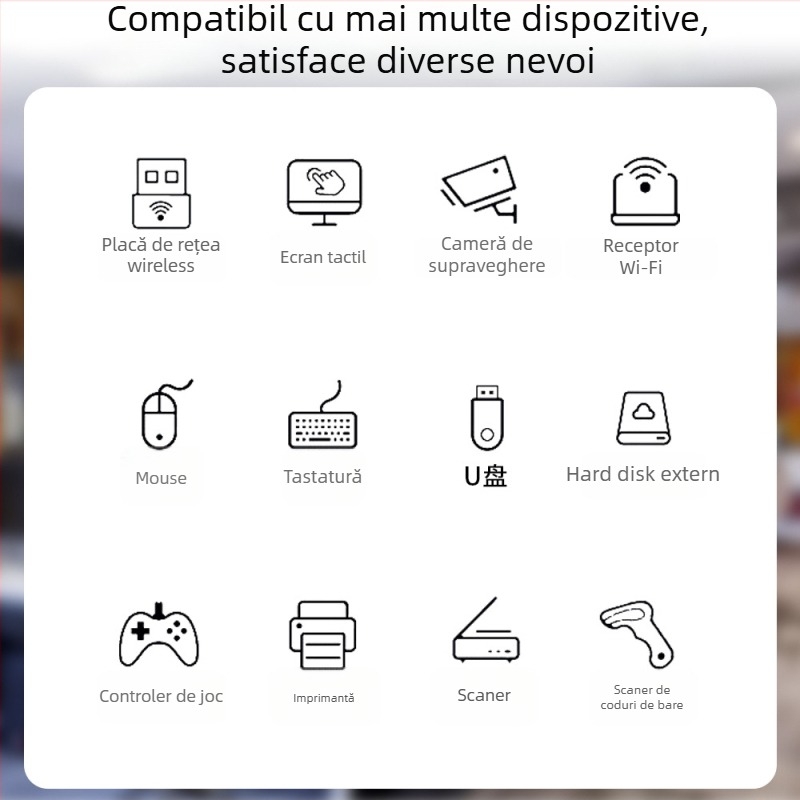 Cablu de extensie USB 3.0 cu amplificator de semnal încorporat, 10 m, pentru computer, placă de rețea și cameră pentru conferințe