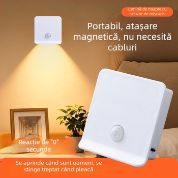 Lumină de noapte LED inteligentă cu senzor de mișcare pentru dormitor, garderobă și hol, protecție a ochilor