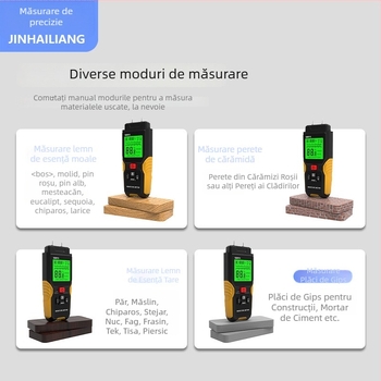 Umidimetru digital pentru lemn, afișaj de înaltă precizie, detector de umiditate pentru materiale de construcții, tester de umiditate pentru pereți și ciment
