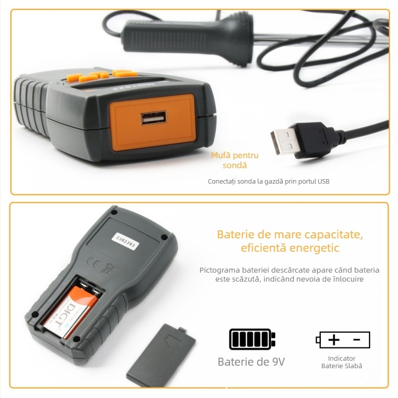 MD7822 Detectare umiditate cereale cu afișaj digital, tester de umiditate portabil cu sondă