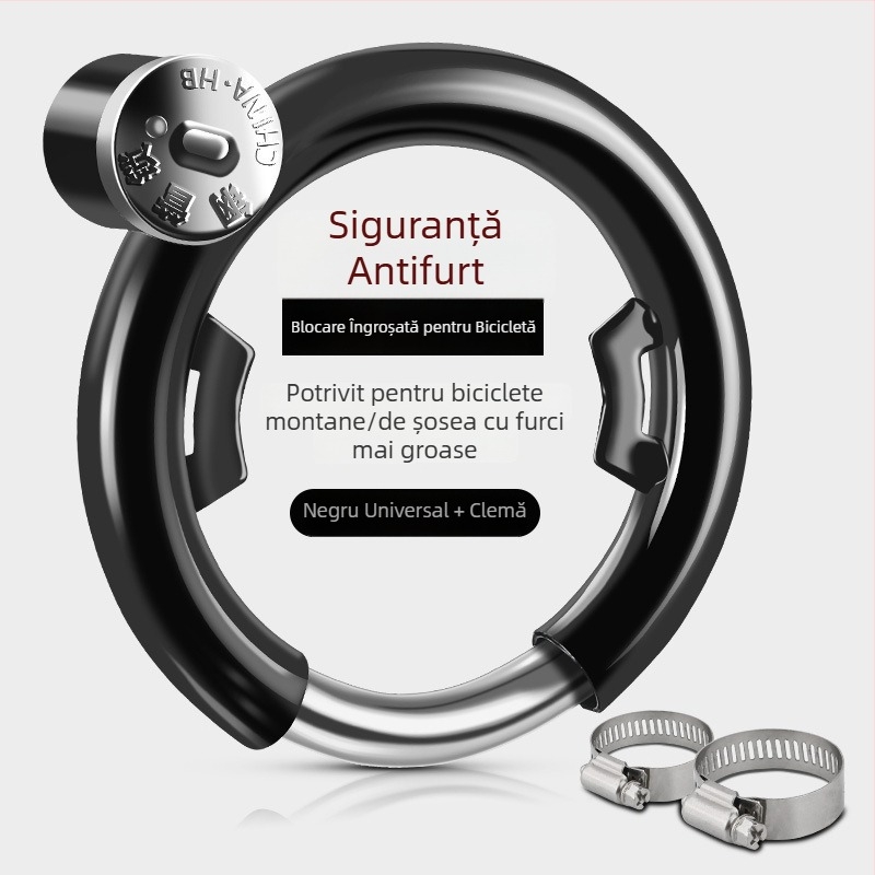 Lacăt clasic pentru bicicletă de munte, cu blocare anti-furt, cap de încuietoare circular în formă de copită de cal, pentru biciclete electrice de drum