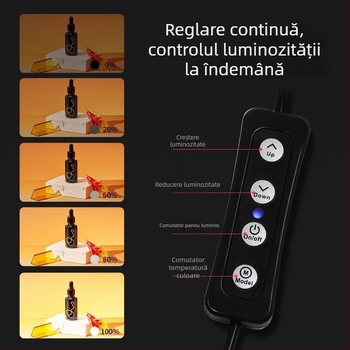 Ruiteng cutie LED mini cu cinci fețe, 40 cm, pentru bijuterii și fotografie still life, pliabilă și portabilă