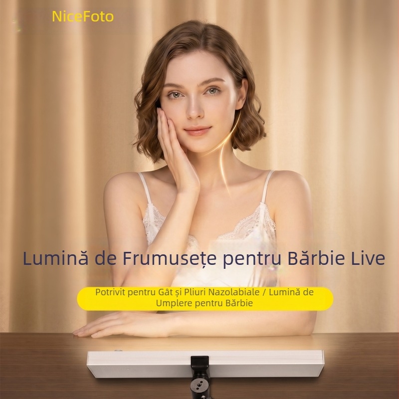 Lumină de umplere cu clips pentru sub bărbie, trei temperaturi de culoare, pentru live, portrete și selfie