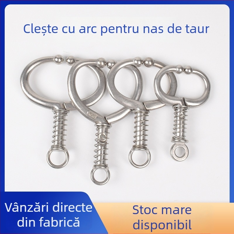 Clește cu arc pentru nas de bovine, din oțel inoxidabil – instrument pentru montarea inelului nazal fără găurire
