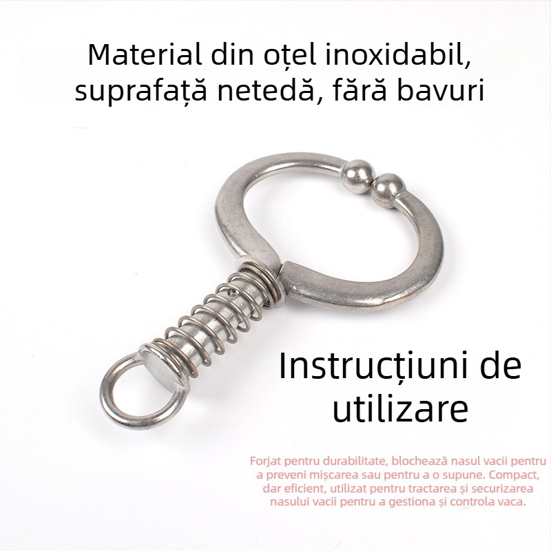 Clește cu arc pentru nas de bovine, din oțel inoxidabil – instrument pentru montarea inelului nazal fără găurire