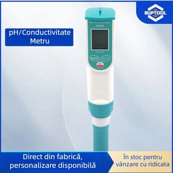 Analizator de calitate a apei 3 în 1, măsoară pH, temperatură și salinitate pentru apă de mare, apă sărată și piscine