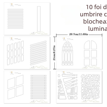 Set de fundal fotografic cu 10 tipuri de materiale din carton pentru lumină și umbră, panouri de blocare a luminii