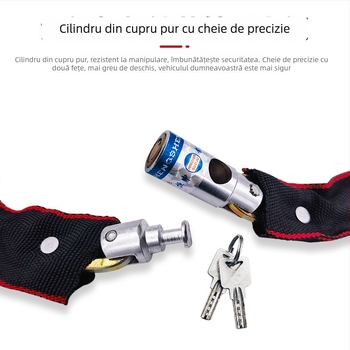 Lacăt cu bandă pentru ușă de sticlă, lacăt cu cheie, lacăt lung anti-furt pentru vitrină, lacăt lanț pentru bicicletă