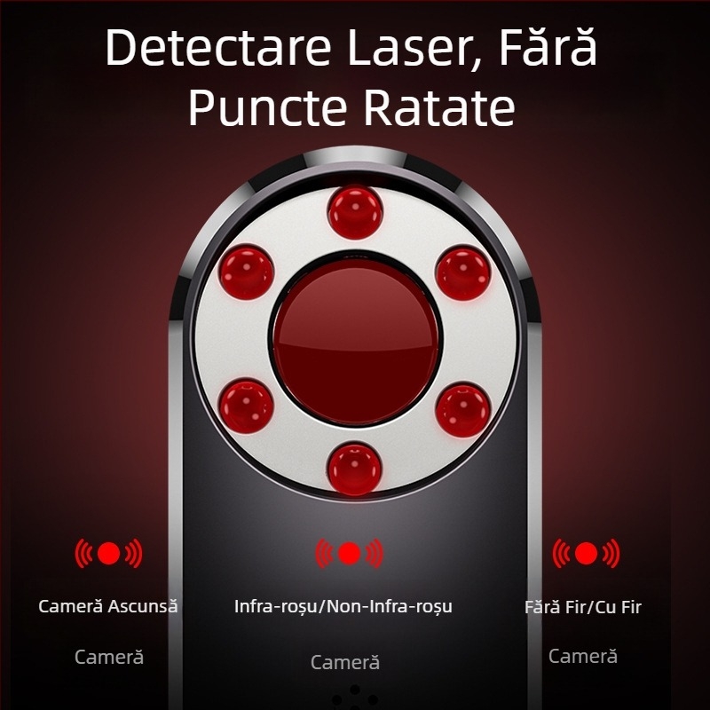 Detector de camere wireless cu detecție infraroșu, scaner portabil pentru detectarea camerelor ascunse