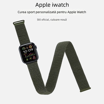 Brăţară sport din nylon cu Velcro pentru Apple Watch — elastică, pentru alergare în aer liber