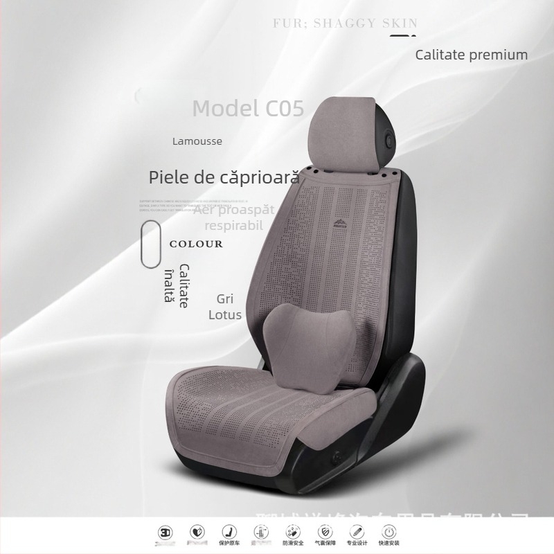 Set de perne pentru scaun auto, velur, respirabil, husă talie parțială, set din cinci piese