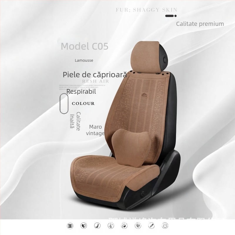 Set de perne pentru scaun auto, velur, respirabil, husă talie parțială, set din cinci piese
