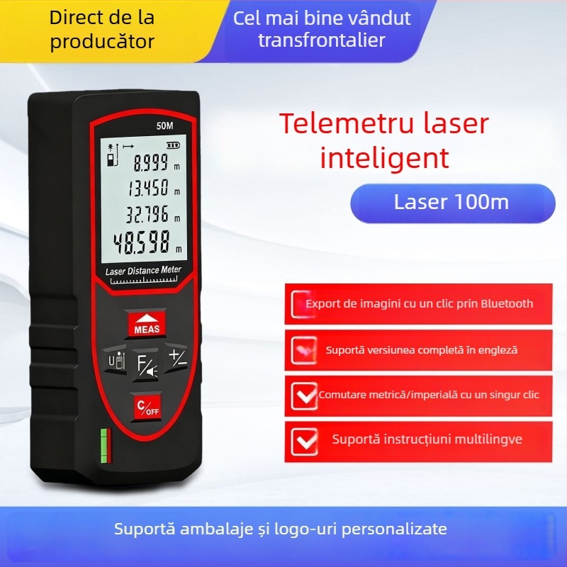 Distanțimetru laser Seria R cu Bluetooth și măsurare infraroșu de înaltă precizie, instrument de mână