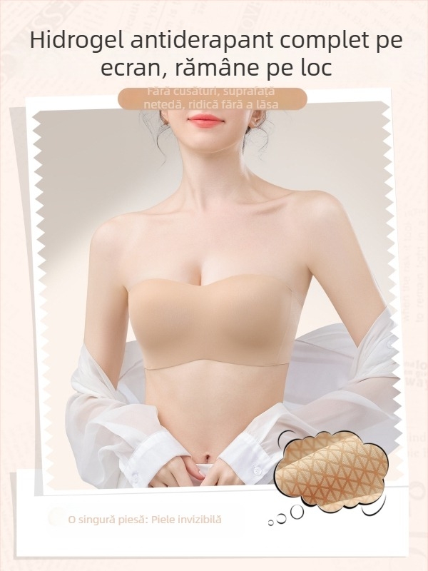 Sutien fără bretele pentru femei, anti-alunecare, push-up pentru sânuri mici, invizibil, fără cusături, modelează sânul și spatele