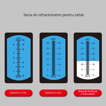 Refraktometru portabil pentru conținutul de zahăr și salinitate, tester de dulceață a sucului