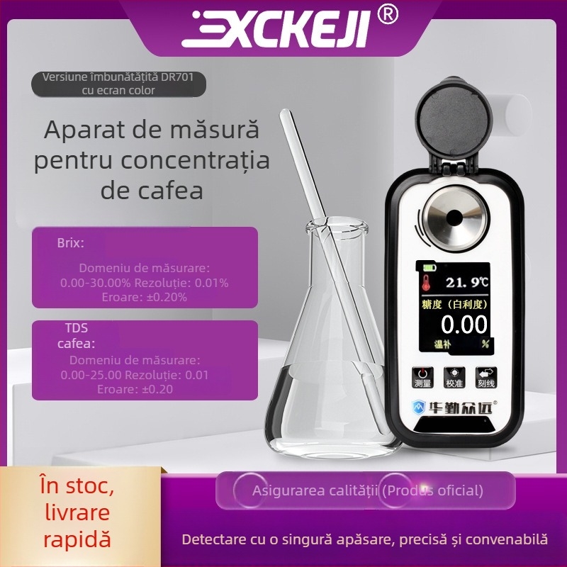 DR701 îmbunătățit – instrument de măsurare a concentrației cafelei cu detector de zahăr și dulceață, măsurare TDS, afișaj digital