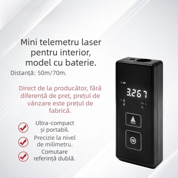 Meter de distanță cu laser pentru interior, precizie înaltă la măsurarea distanței prin infraroșu, riglă electronică