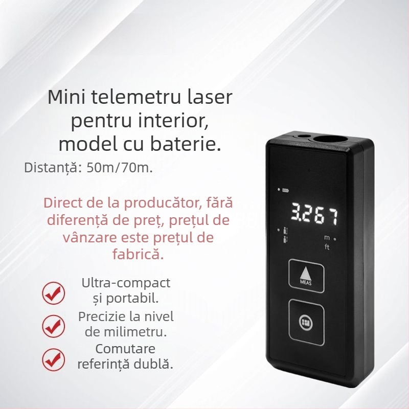Meter de distanță cu laser pentru interior, precizie înaltă la măsurarea distanței prin infraroșu, riglă electronică