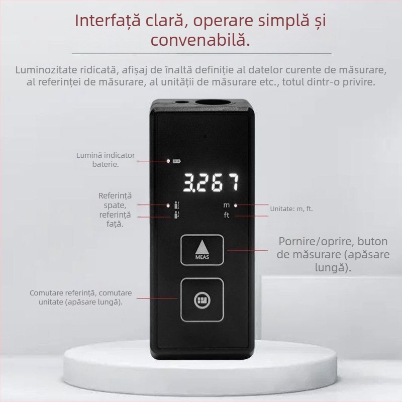Meter de distanță cu laser pentru interior, precizie înaltă la măsurarea distanței prin infraroșu, riglă electronică