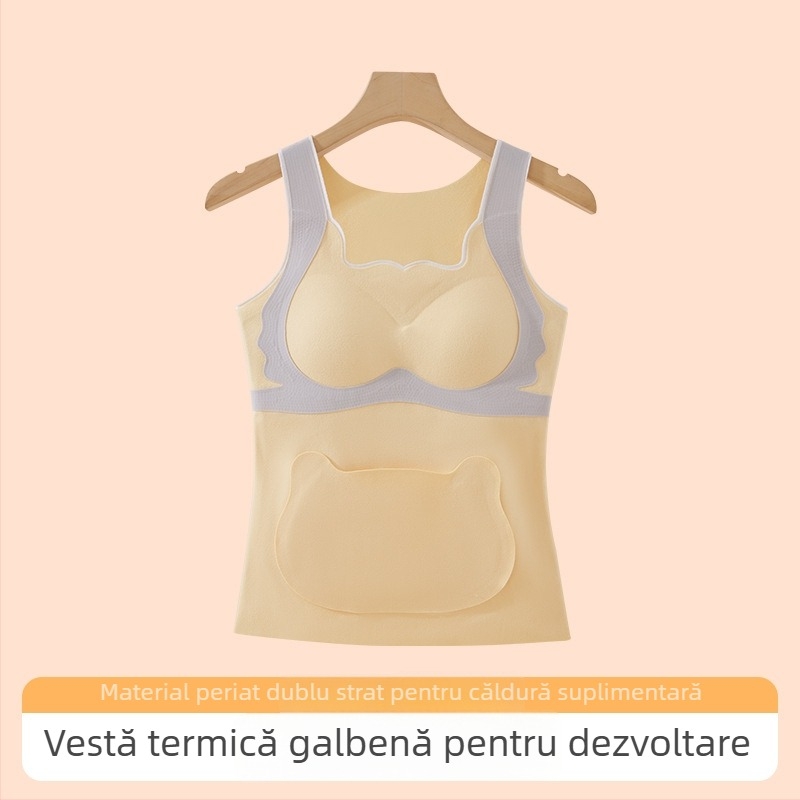 Vestă din nylon pentru fete, cu glugă, toamnă–iarna, strat de bază cu protecție abdominală