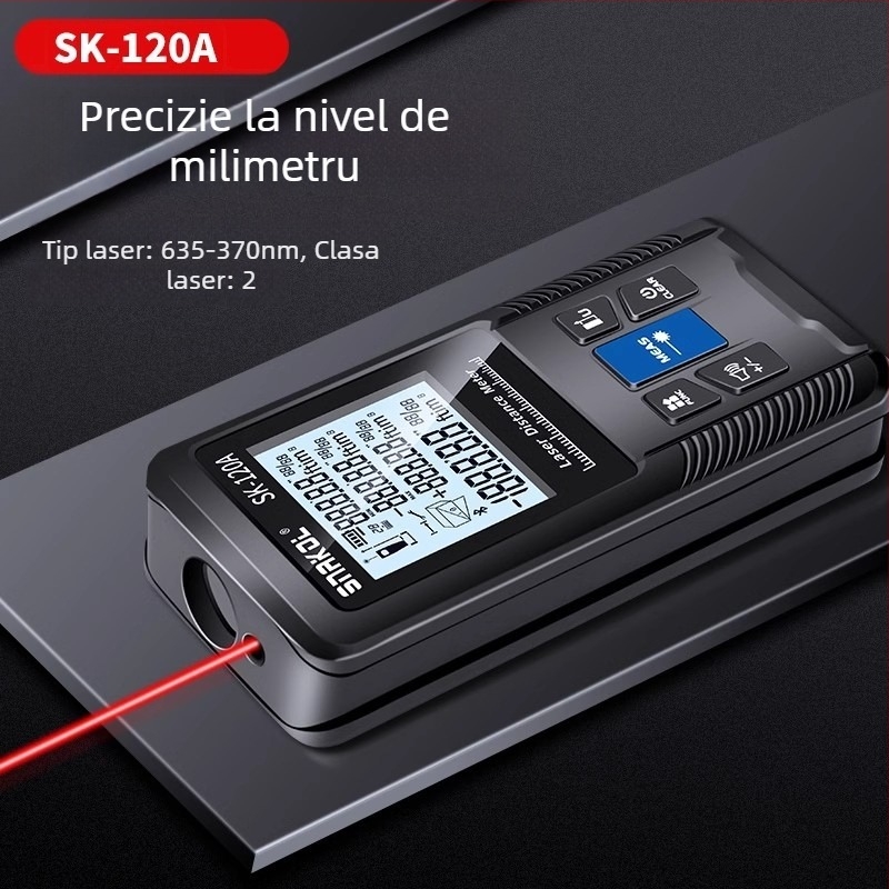Meter de distanță cu laser, precizie înaltă, portabil, riglă digitală cu infraroșu SK120A