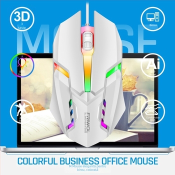 Set cablat KT600PRO tastatură și mouse pentru jocuri, senzație mecanică și iluminare, pentru birou și gaming