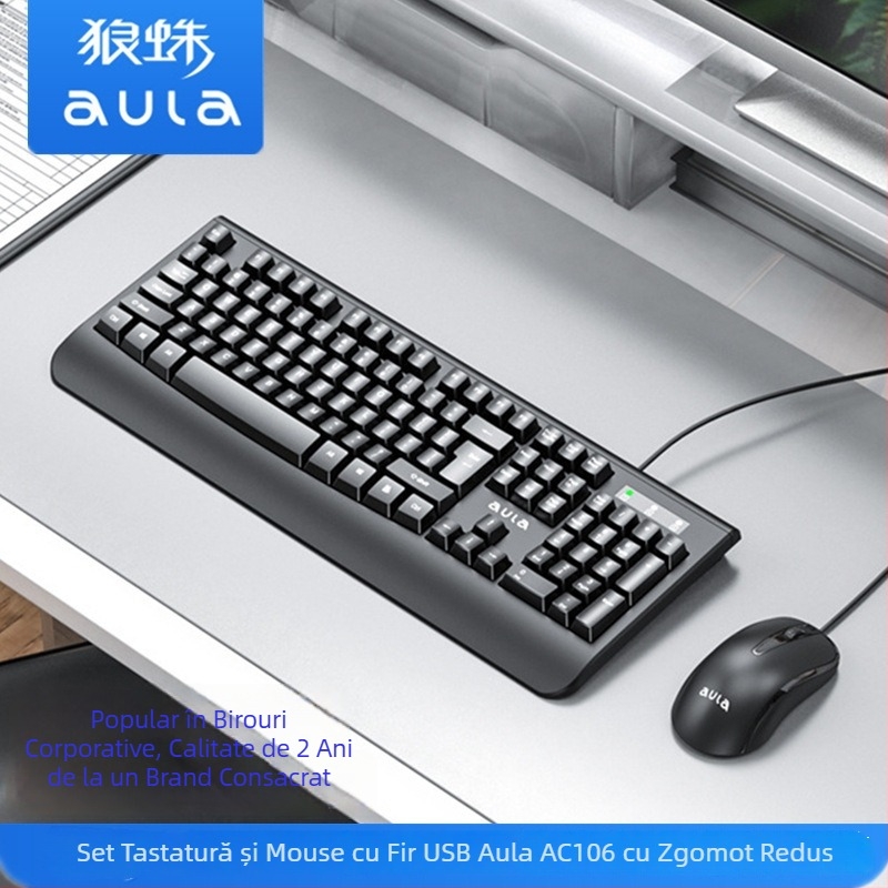 Wolf Spider AC106 set tastatură și mouse USB pentru desktop, rezistent la apă