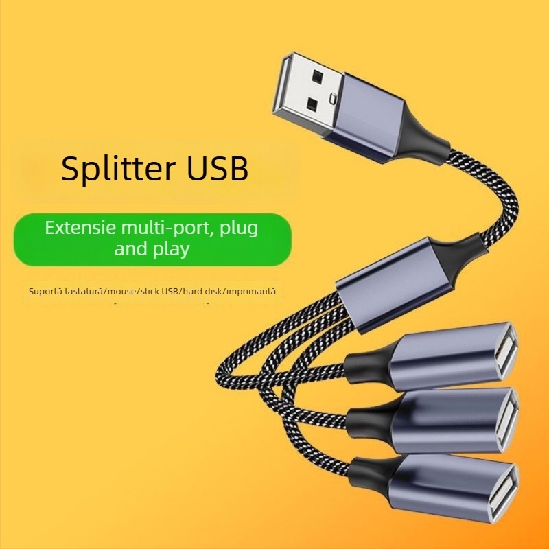 Hub USB-C, 3 porturi USB 2.0 pentru telefoane și calculatoare