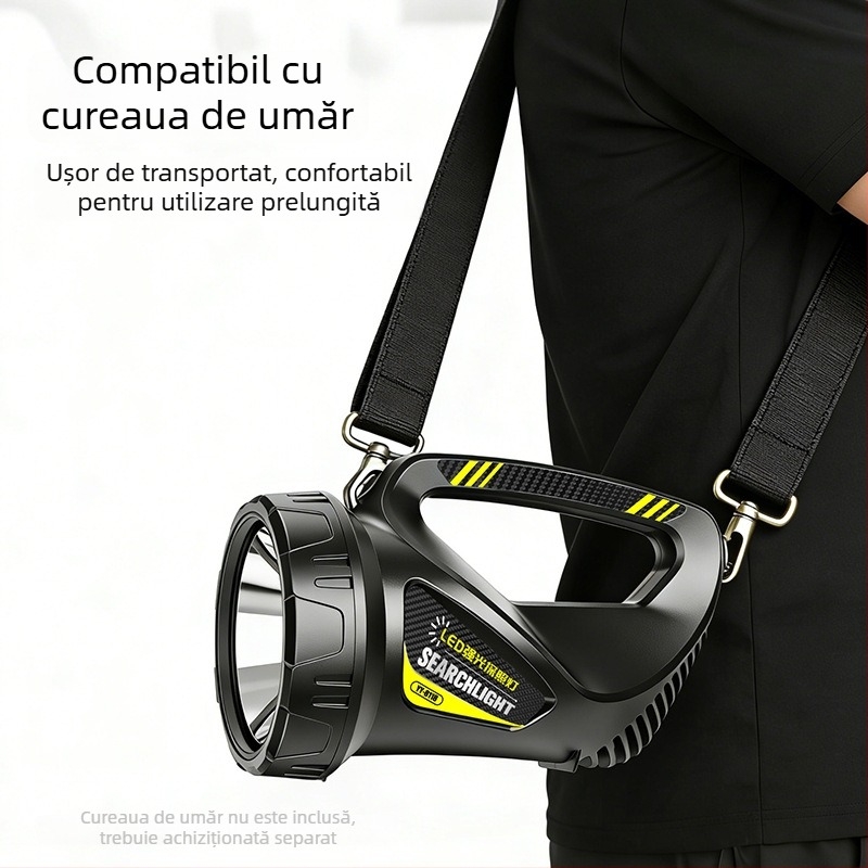 Lanternă de mână reîncărcabilă, fascicul ultra-luminos, rază lungă pentru exterior, 20W, 4800mAh, ABS plastic