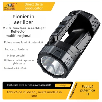 Coolba lanternă LED, alimentare solară, reîncărcabilă, ultralumină, portabilă, rază lungă pentru exterior