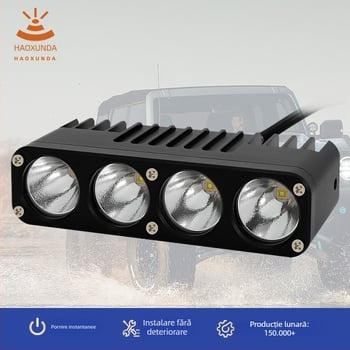 LED cu patru lentile, 100W, iluminare puternică, fascicul integrat pentru far și aproape