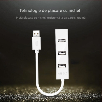 Hub USB 2.0 cu 4 porturi, extensie USB cu interfețe multiple, splitter 1 la 4