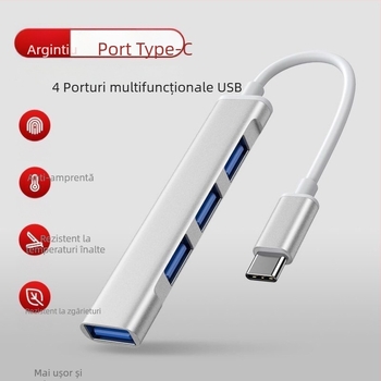 Dock USB-C cu 4 porturi și OTG, pentru PC și iPad