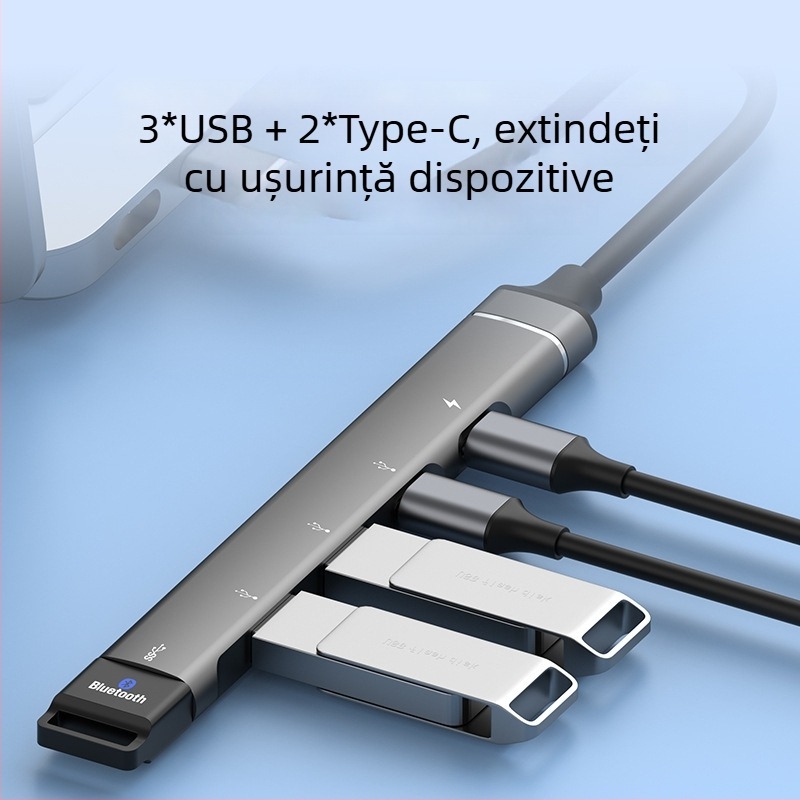 Fu xinlong Dock USB-C multifuncțional cu hub USB 3.0, adaptor OTG, pentru mouse, tastatură și unități USB