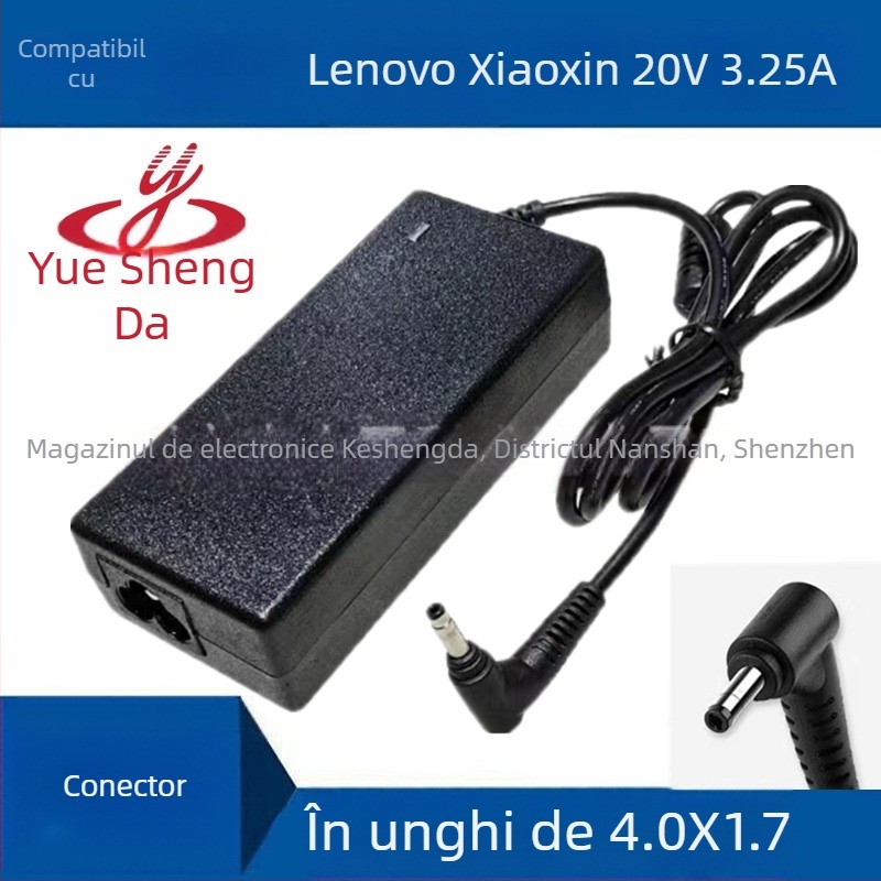 Adaptor Lenovo pentru laptop 20V 3.25A, conector 4.0×1.7 mm, încărcător de birou